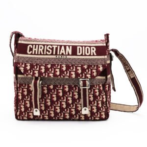 Christian Dior Diorcamp Messenger Burgundy Dior Oblique Canvas Silver Hardware