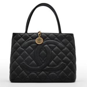 Chanel Medallion Tote Black Quilted Caviar Gold Hardware