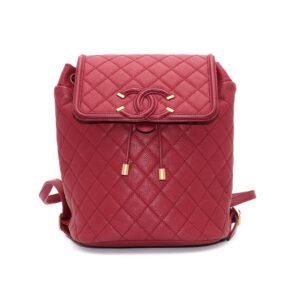 Chanel Filigree Backpack Red Caviar Quilted Leather Spring Summer 2018 Colletion Gold Hardware