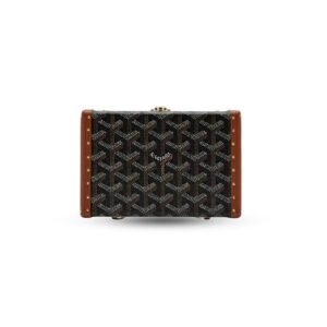 Goyard Malle Minaudiere Trunk Black Tan Coated Canvas