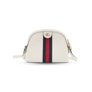 Gucci Ophidia Dome Small White Leather Gold Hardware