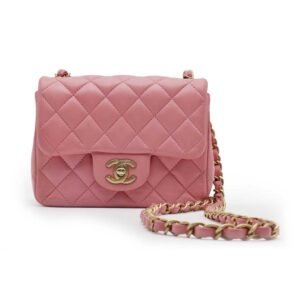 Chanel Classic Flap Matelasse Pink Quilted Mini Square Gold Hardware