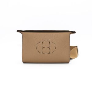 Hermes Videpoches Beige Marfa Togo Leather Perforated H Palladium Hardware