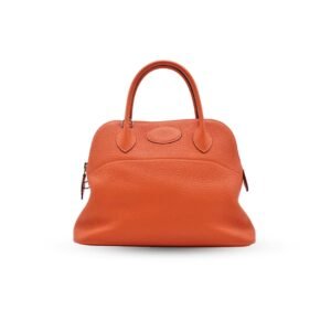 Hermes Bolide 31 Orange Clemence Leather Palladaium Hardware