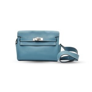 Hermes Kelly Messenger PM New Blue Jean Evercolor Leather