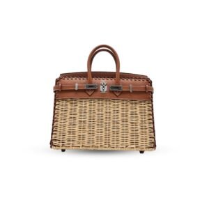 Hermes Birkin Picnic 25 Gold Swift Leather Wicker Palladium Hardware
