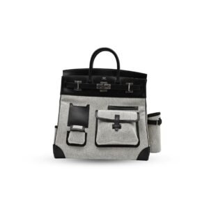 Hermes Birkin HAC 40 Cargo Limited Edition Black Evercalf Leather Canvas