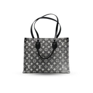 Louis Vuitton On The Go Tote MM Black Silver Hardware
