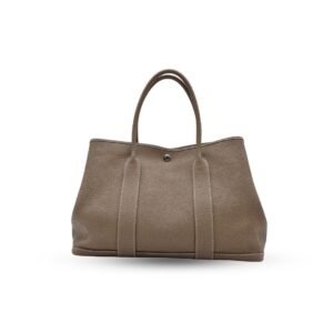 Hermes Garden Party 30 Etoupe Negona Leather Palladium Hardware