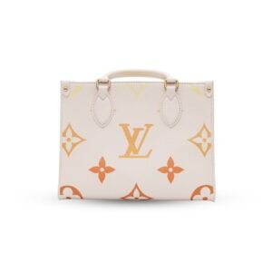 Louis Vuitton On The Go PM Beige Orange Monogram Empreinte Leather