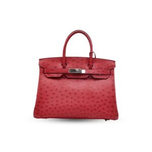 Hermes Birkin Ostrich 30 Red Palladium Hardware