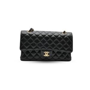 Chanel Patent Quilted Medium Double Flap Black