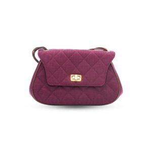 Chanel Purple Quilted Cotton Matelasse Hand Bag
