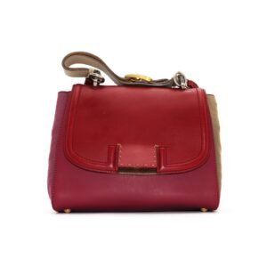 Fendi Silvana Red And Brown Leather Bag