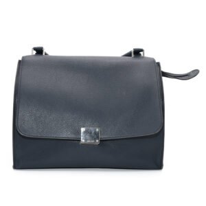 Celine Trapeze Satchel Blue Leather