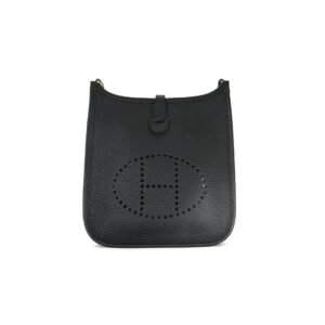 Hermes Evelyne TPM 16 Black Clemence Leather Gold Hardware