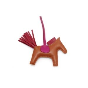 Hermes Rodeo PM Bag Charm in Gold, Rose, Purple and Rouge H Milo Lambskin