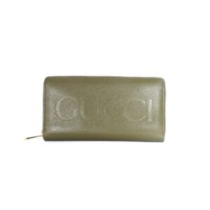 Gucci Pebbled Leather Wallet Green Hue