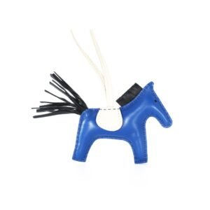 Hermes Rodeo Bag Charm Bleu France lambskin Leather