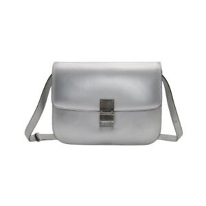 Celine Silver Calf Medium Classic Box Flap Bag